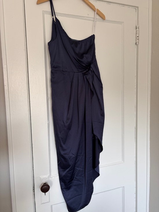 Lulus Dresses & Skirts - Lulus Law of Attraction Navy Blue One-Shoulder Asymmetrical Midi Dress